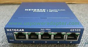 New Netgear GS105 Pro Safe 5 Port Ethernet Unmanaged Switch No AC Power Adapter